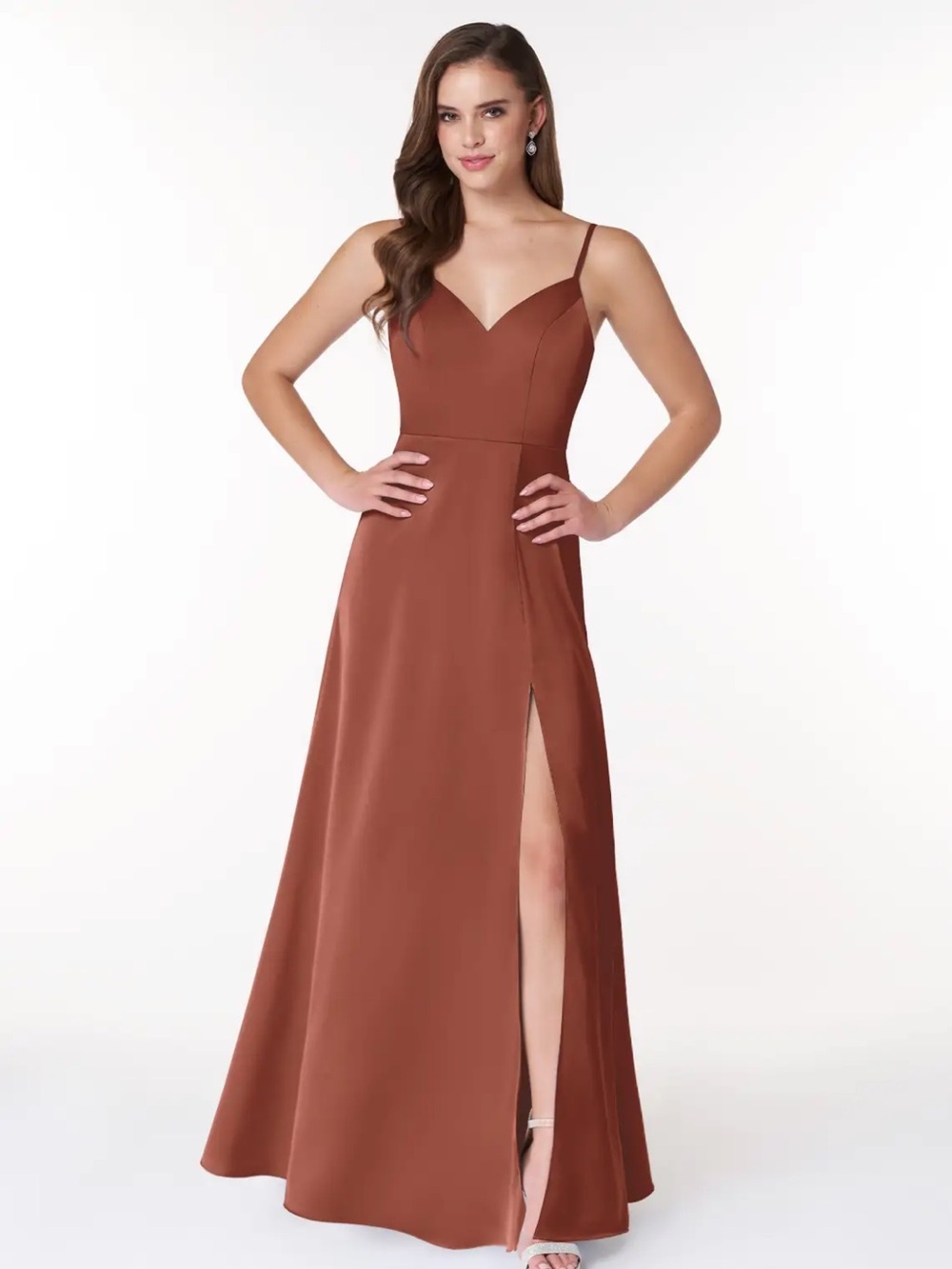 AZAZIE Alexandria Satin A-Line Dress in Agave Green Size 6 NWT